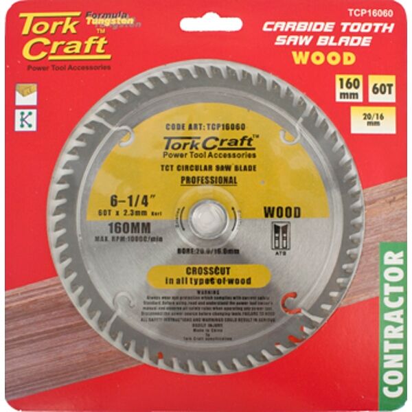 Blade Contractor 160 X 60T 20/16 Circular Saw Tct