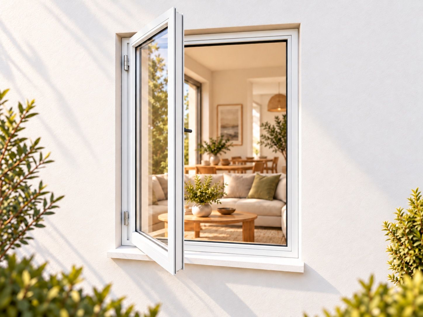 Kenzo Premium Side-Hung Aluminium Window - White, 600 1200 mm, Left Side Opener
