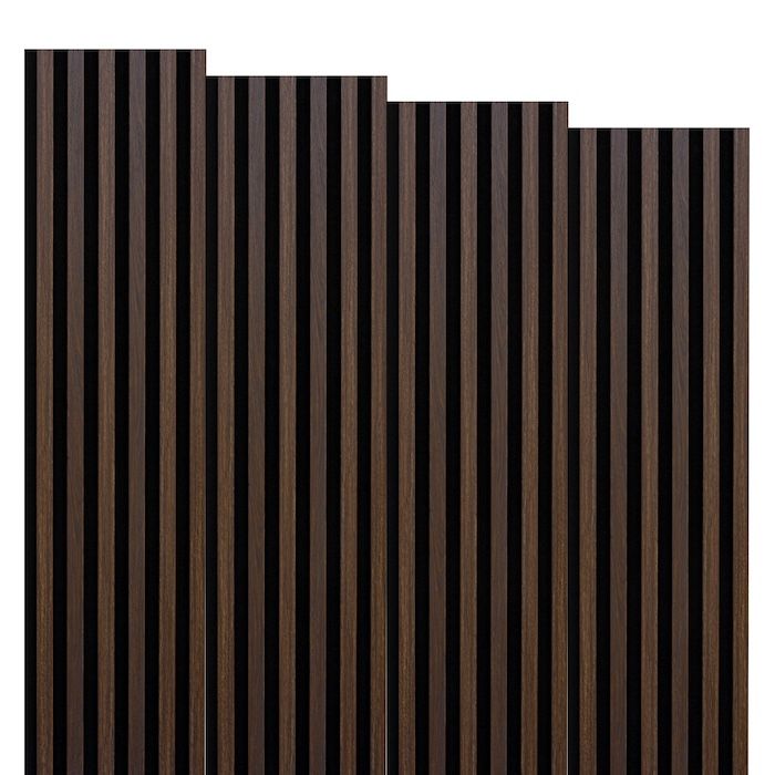 Marbet Design Woodline - 4 units x Dark Oak Lamella Panel on Black Felt - 2700 x 300 mm