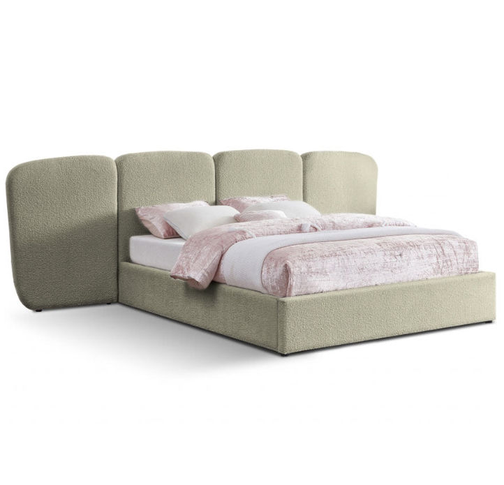 Audrina Sleigh Bed King - Coco Olive Green