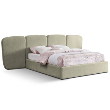 Audrina Sleigh Bed King - Coco Olive Green