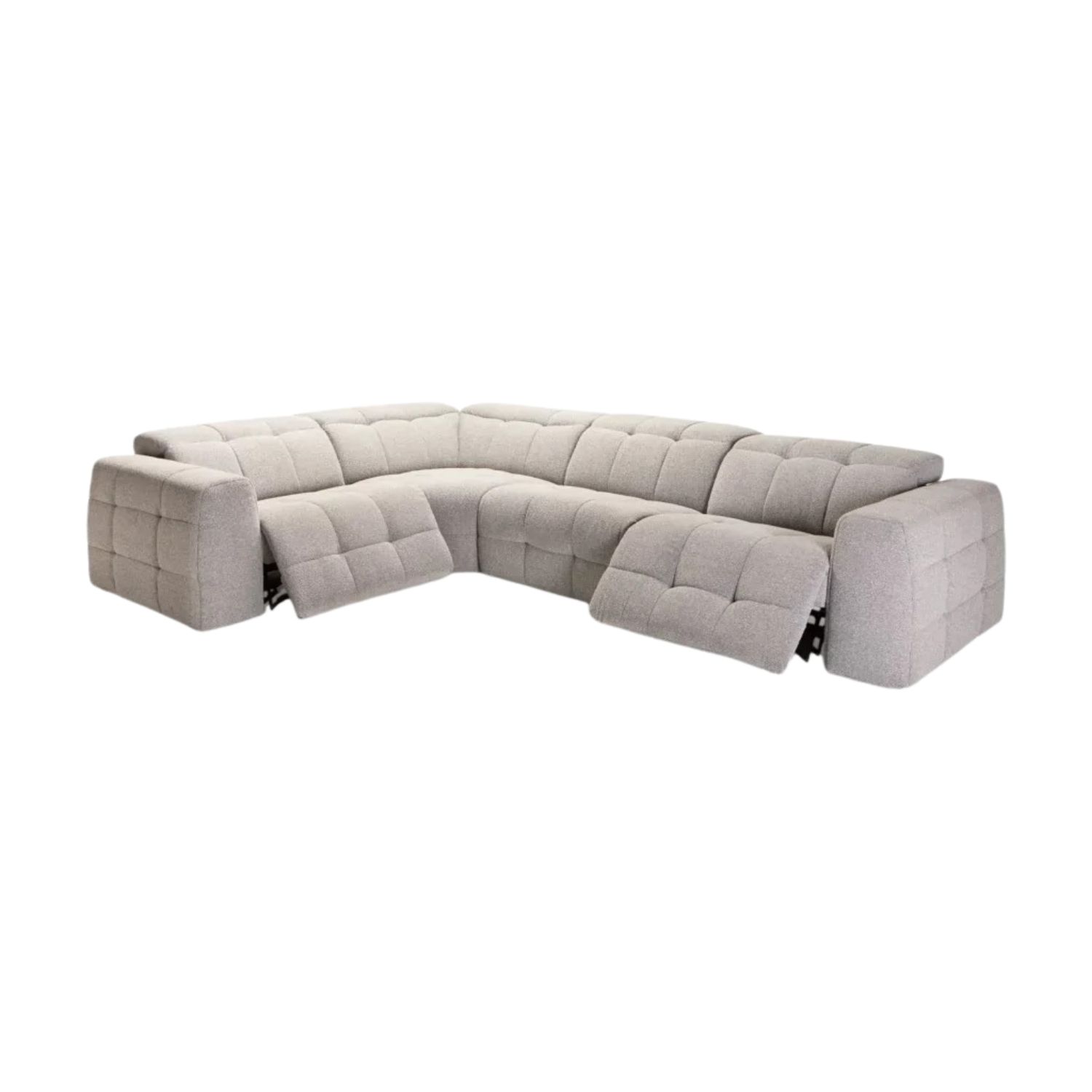 Electric Fabric Recliner Corner Sofa with USB Ports