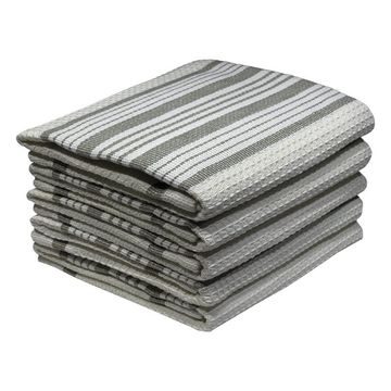 Bunty's Kitchen Towel - Design 2180 - 046x068cms - (05 Pc Pack) - Stripes - Silver Sconce