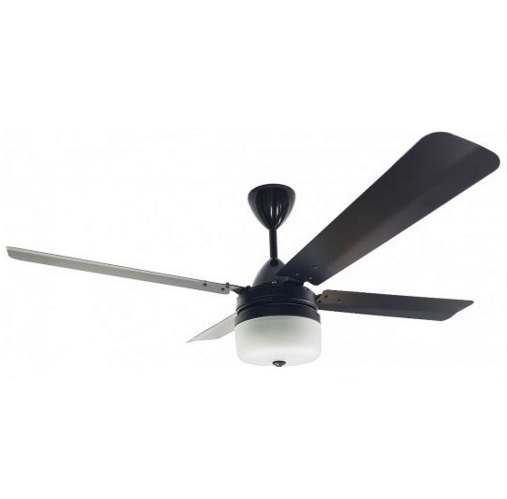 Solent Highbreeze ceiling fan 1200mm 4-blade with Cleo Light Kit and 5-speed Infra-Red Remote - Black