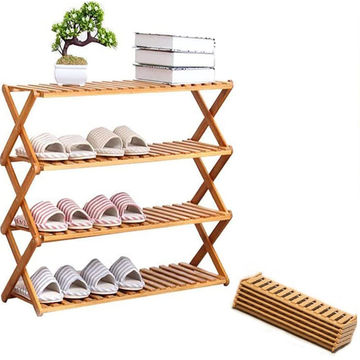 Multipurpose Folding Wooden Rack 4 Tier