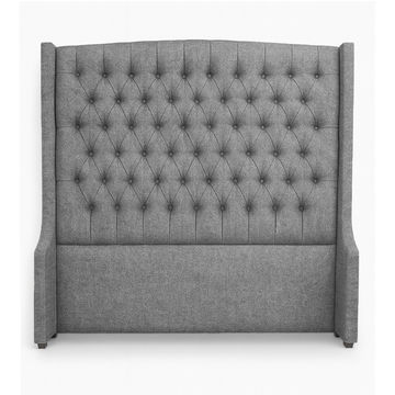 Reya Buttoned Wing Headboard Double Dark Grey