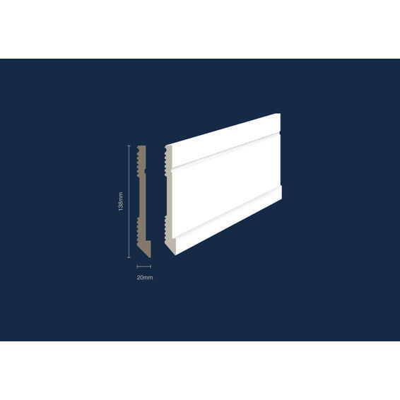 Skirting Polymer White (T)20x(W)138x(L)2700mm