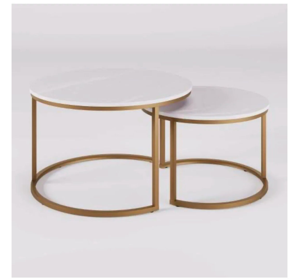 IG Furn- Space Savers Nesting Tables Gold Frame