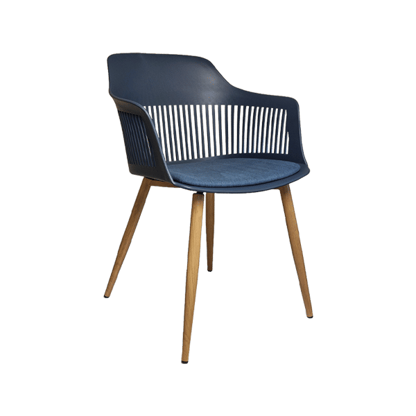 Chair Crazy Lyric Chair Ash Metal Frame - BlueFabric Seat