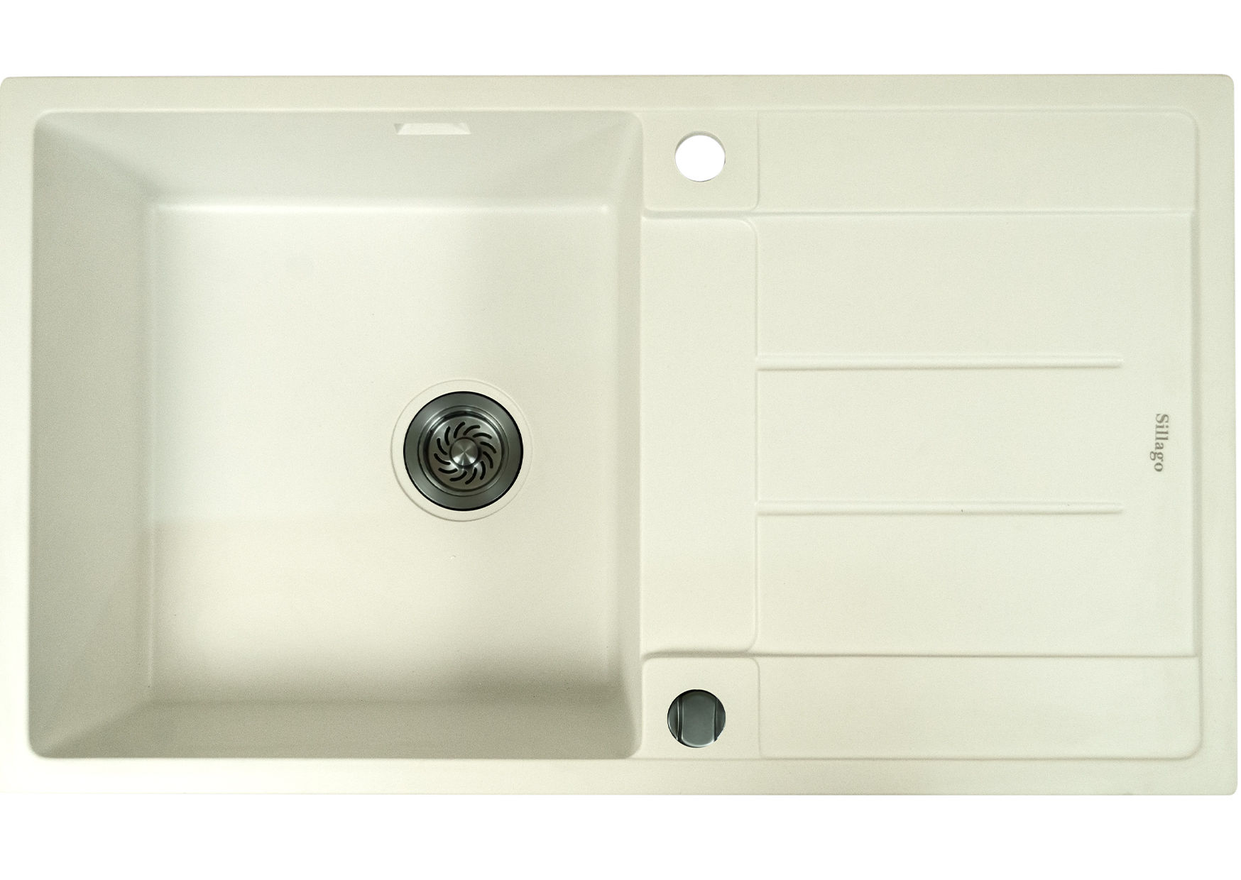 Alva Large Bowl Quartz Kitchen Sink White - Gun Metal Grey
