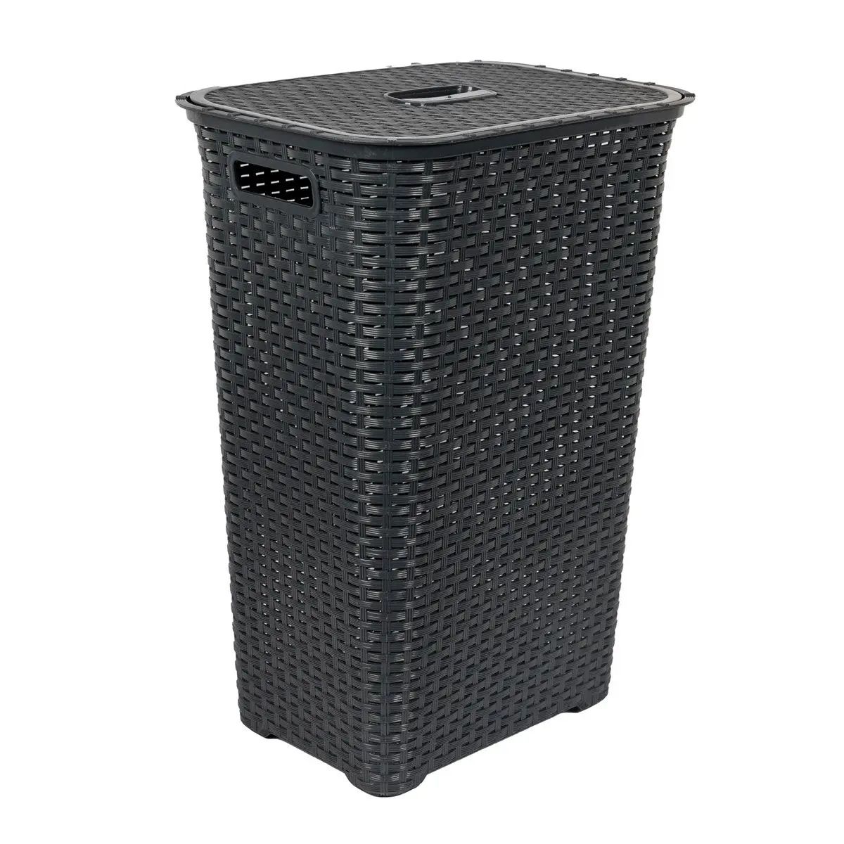 Woodly Laundry Basket, Charcoal, 69L