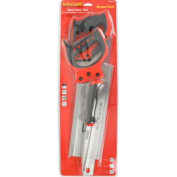 Saw Set 3Pc Hand/Back/Job Saw Blister Pack