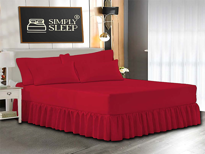 Simply Sleep - Everyday Collection - 05 Piece Combo Set - 90GSM - True Red - Single(1pc)