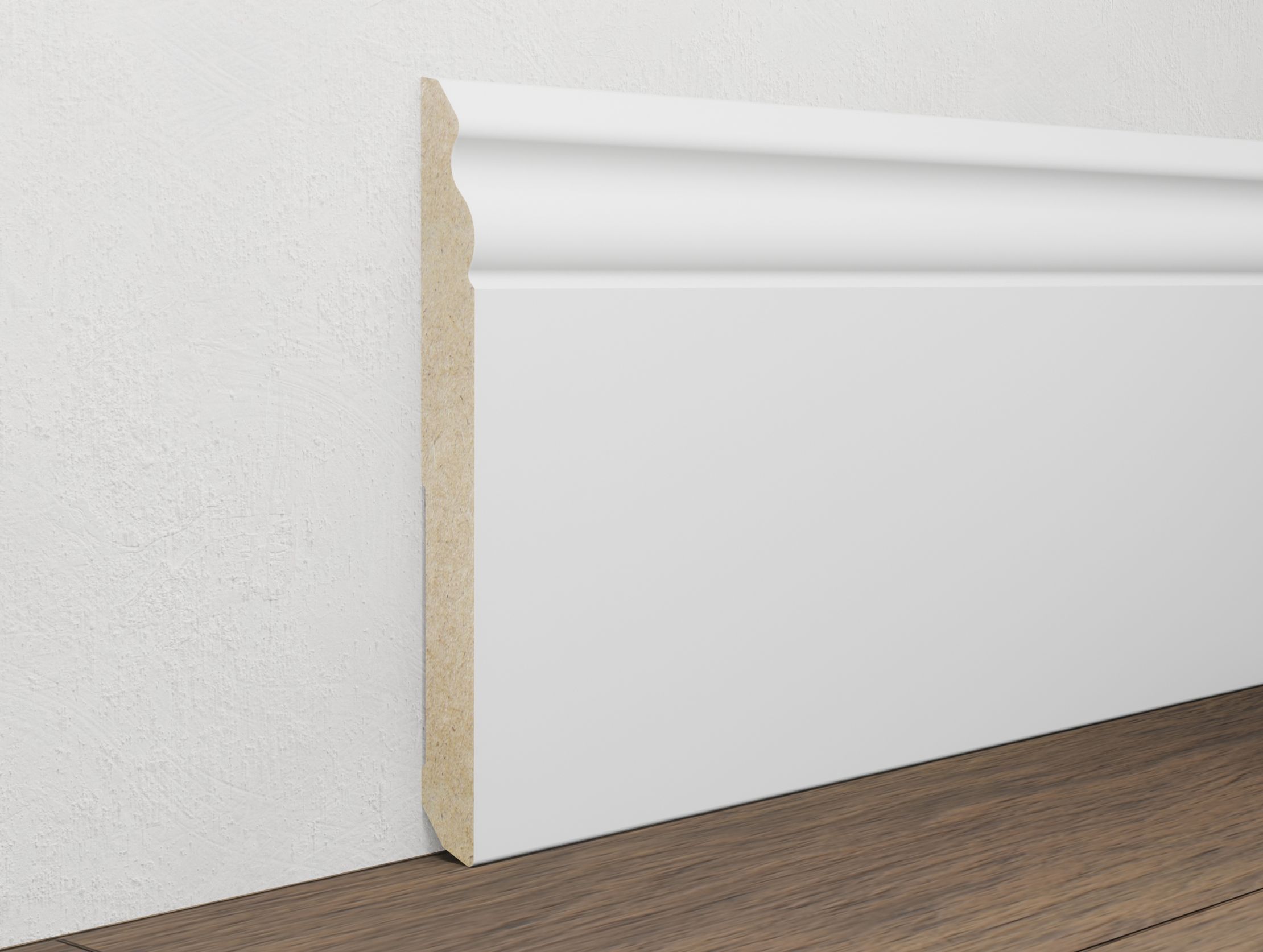 Skirting White MDF Wrapped 140mm x 14mm x 2400mm