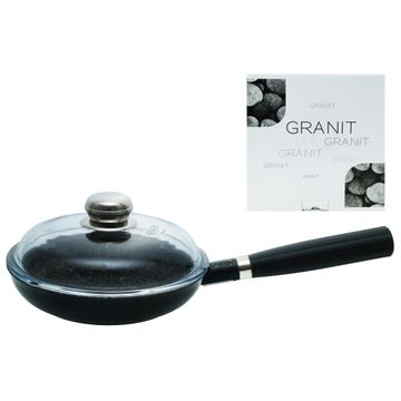 Granit Shallow Frying Pan With Pyrex Lid 20cm