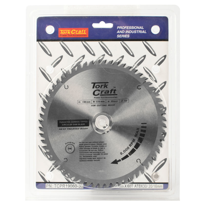 Tork Craft - Blade Tct 190 x 60T 30/20/16 Atb Positive