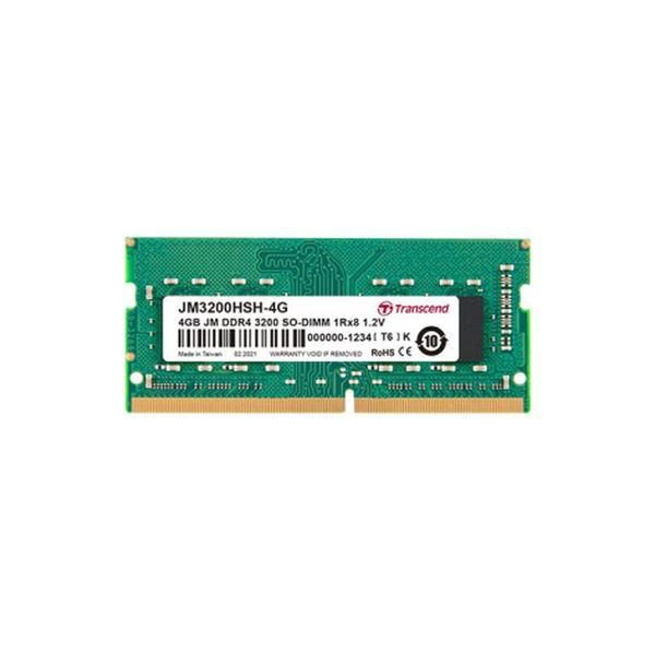 Transcend 4Gb Ddr4 3200Mhz Notebook So-Dimm 1Rx8 1Gx8 Cl22 1.2V