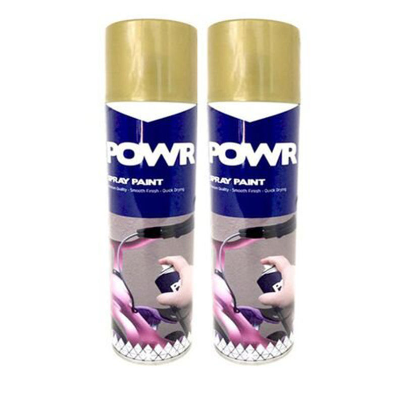 POWR Spray Paint Rich Pale Gold 300ml ( 2 Pack )