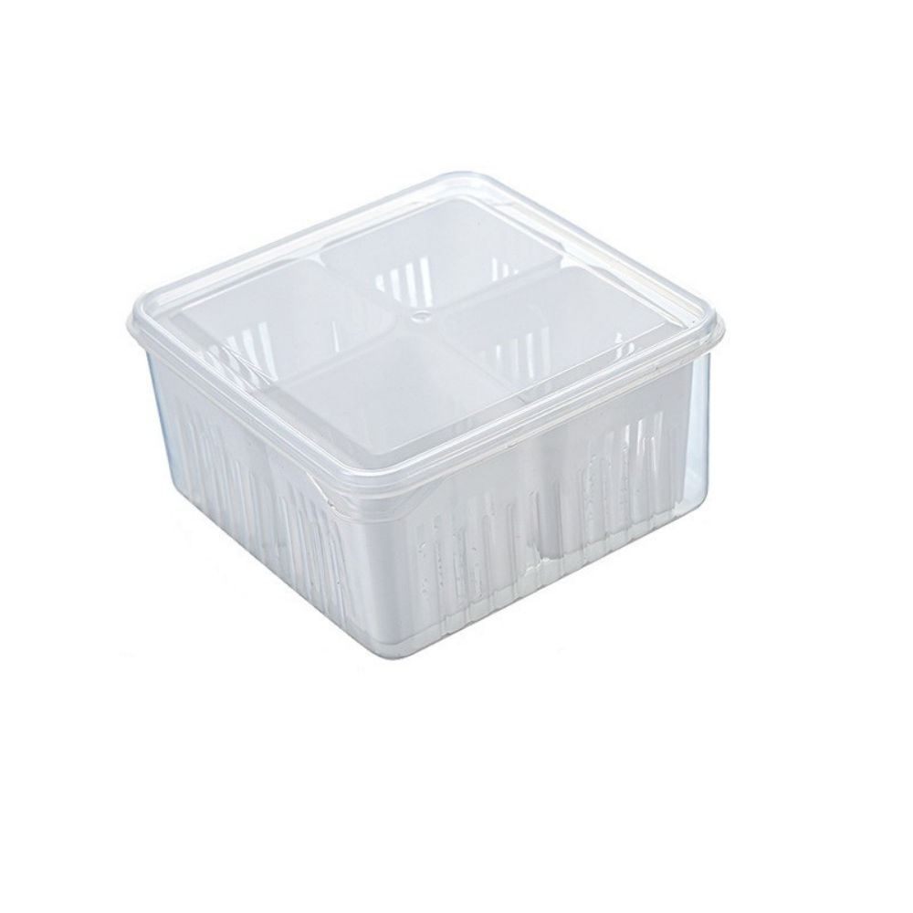 Fridge 4 Division Fresh-Keeping Food Storage Box - 2 Pack