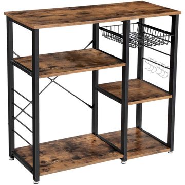 Bragg Sydney Rustic Kitchen Baker’s Rack, Brown