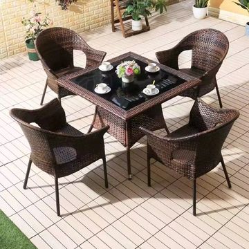 Garden Table Chair Table Set Garden Sofa Rattan Style Outdoor Garden Table Set Garden Chair 5 Piece Set Garden Furniture Modern Decor Garden Table Corner Sofa Coffee Table Patio Outdoor Garden