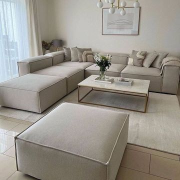 Everly L Shape Sofa + 2 Ottomans
