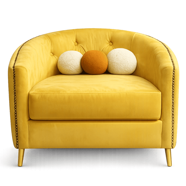 Solace Velvet Accent Chair – Mustard Yellow