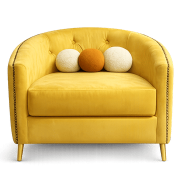 Solace Velvet Accent Chair &ndash; Mustard Yellow