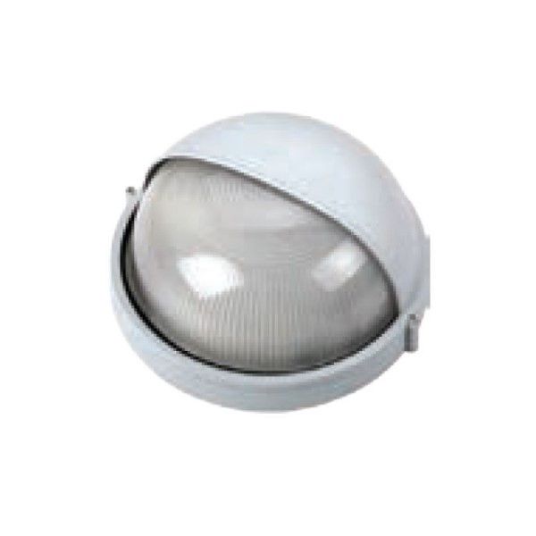 White Die Cast Bulkhead E27 100WMax IP54 Ø240x128H