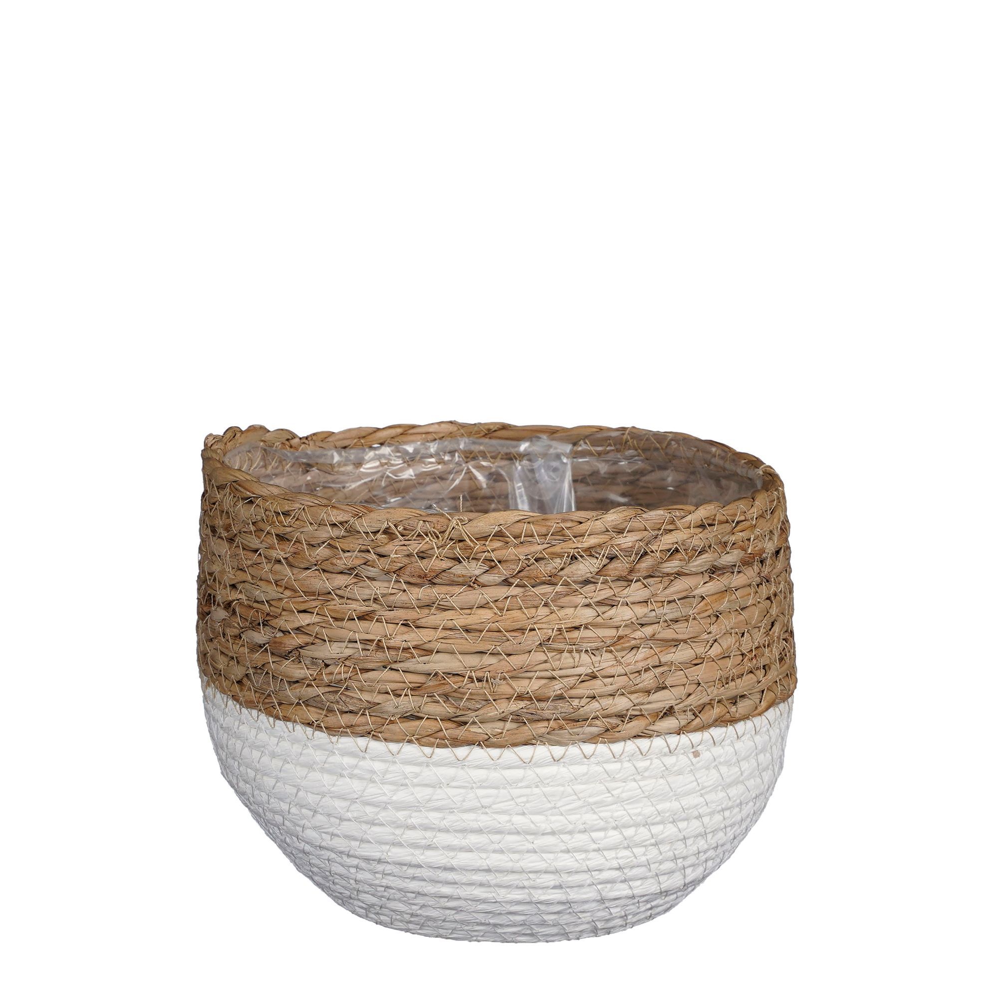 Jorck basket round white - h19xd22cm