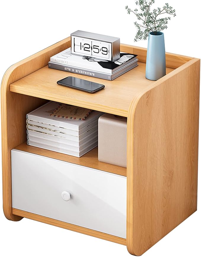 JG20375612 Single Drawer Bedside Table Light Brown