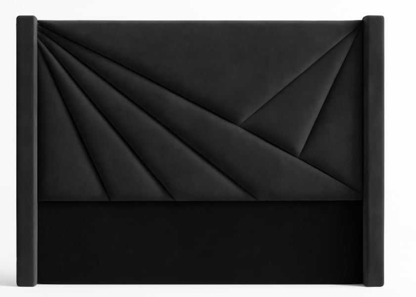 Modern Velvet Channel Tufted Wingback Headboard - King