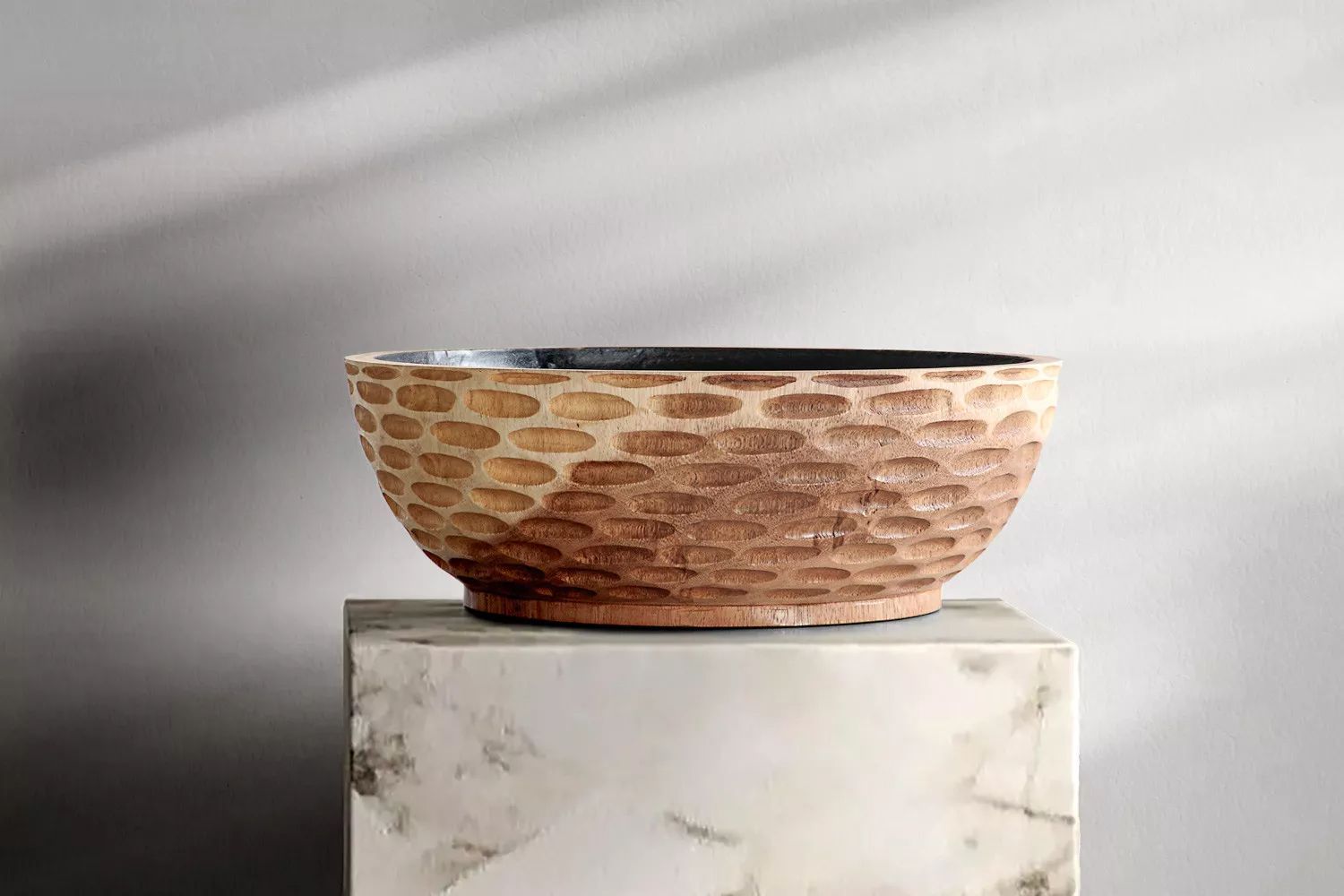 Nanga Large Natural Decorative Bowl – Solid Suar Wood