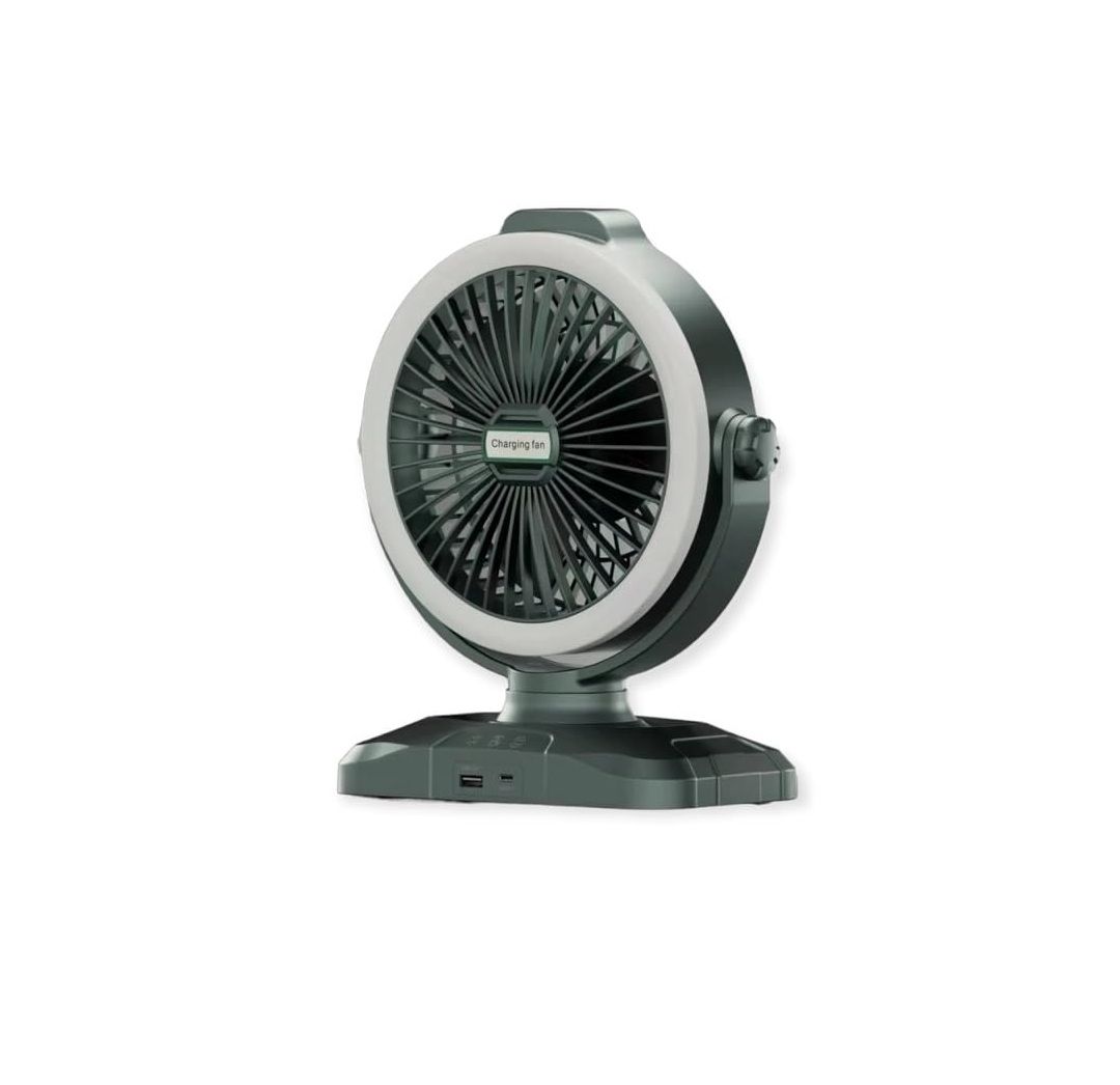 PM-032 Oscillating Rechargeable Table Fan With LED Light