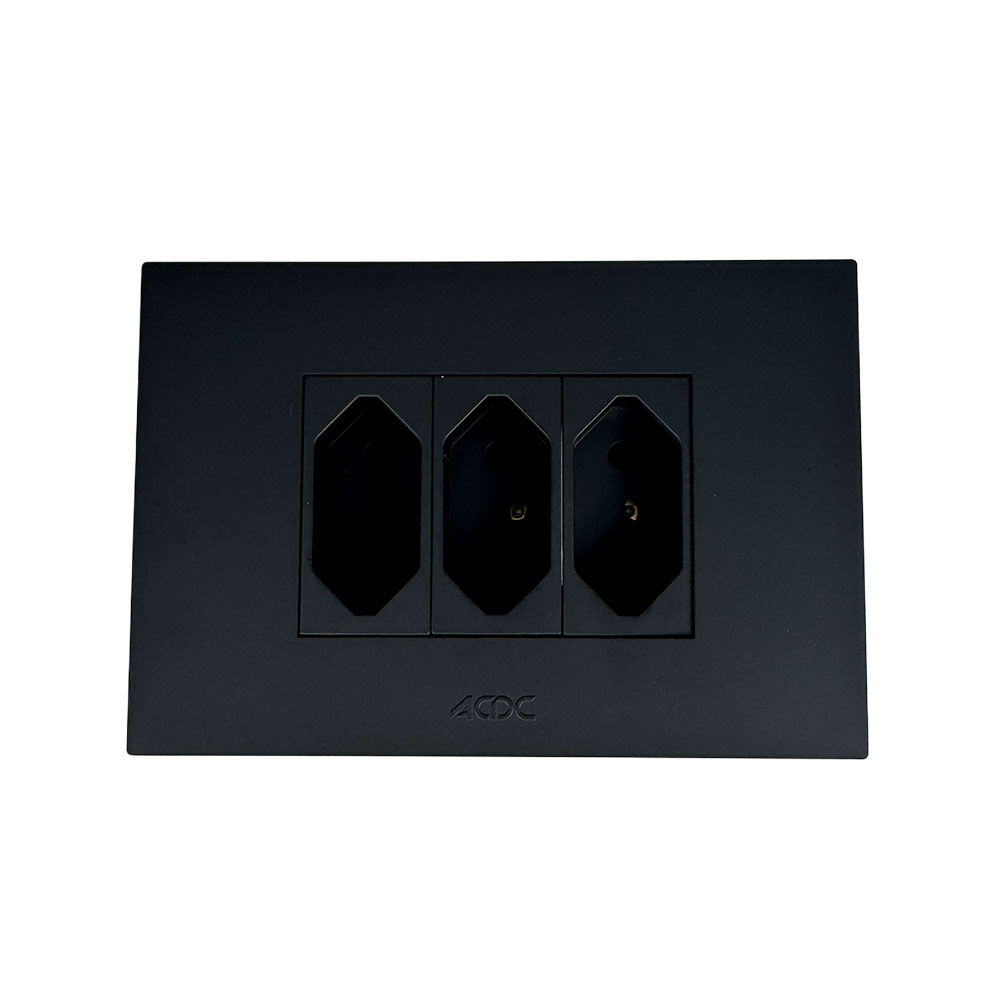 ACDC - Black Orion 3x N-Type 16A Socket Outlet (Pre-Assembled)