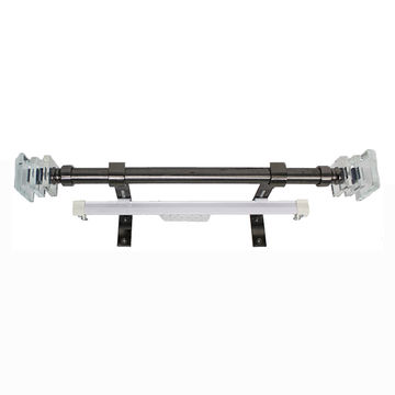 Matoc 25mm Pole and Single Rail Kit - Crystal Step Finials - Black Nickel - 3.0m