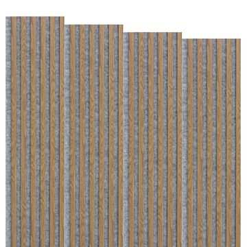 Marbet Design Woodline - 4 units x Light Oak Lamella Panel on Grey Felt - 2700 x 300 mm