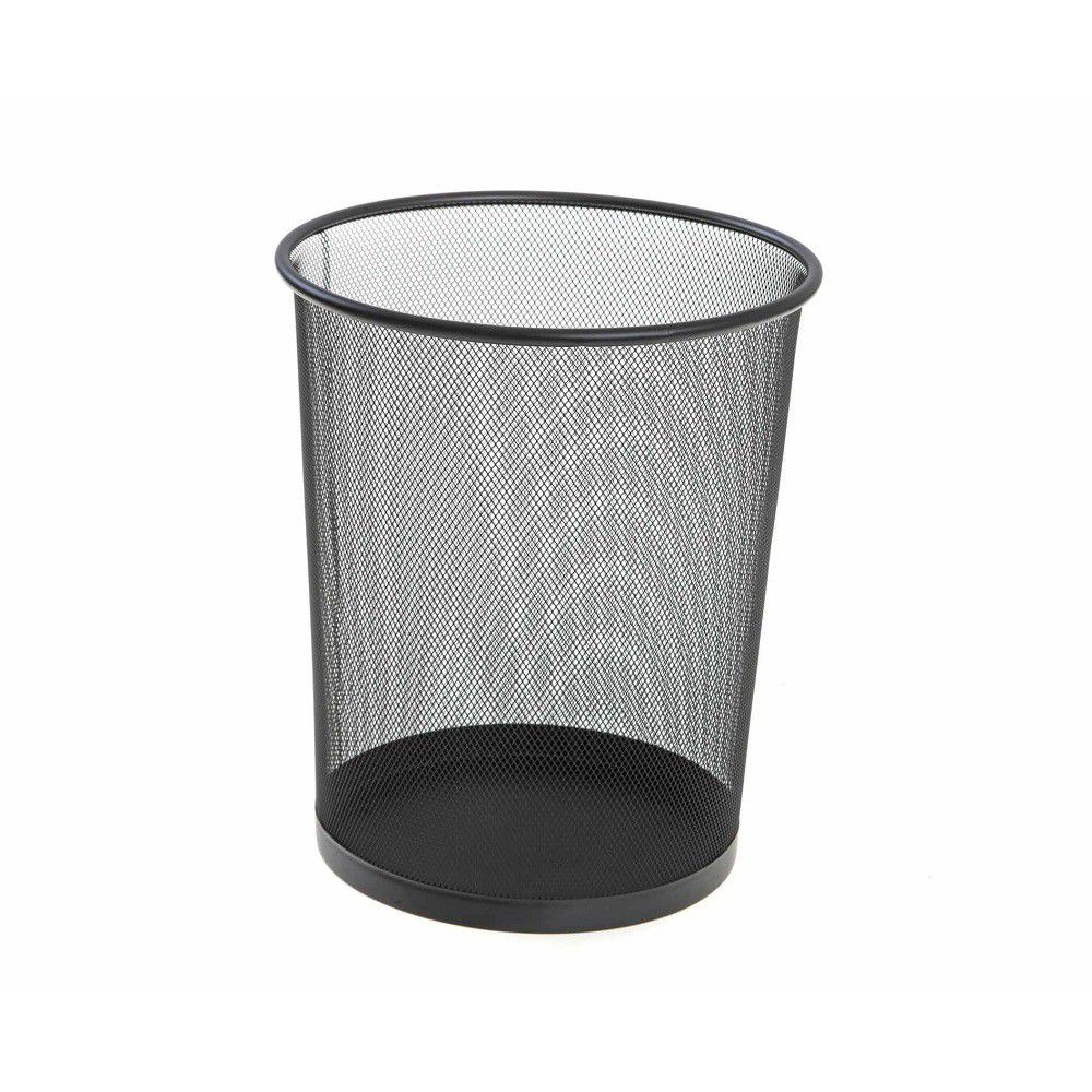Wire Mesh Round Wastebin - Black