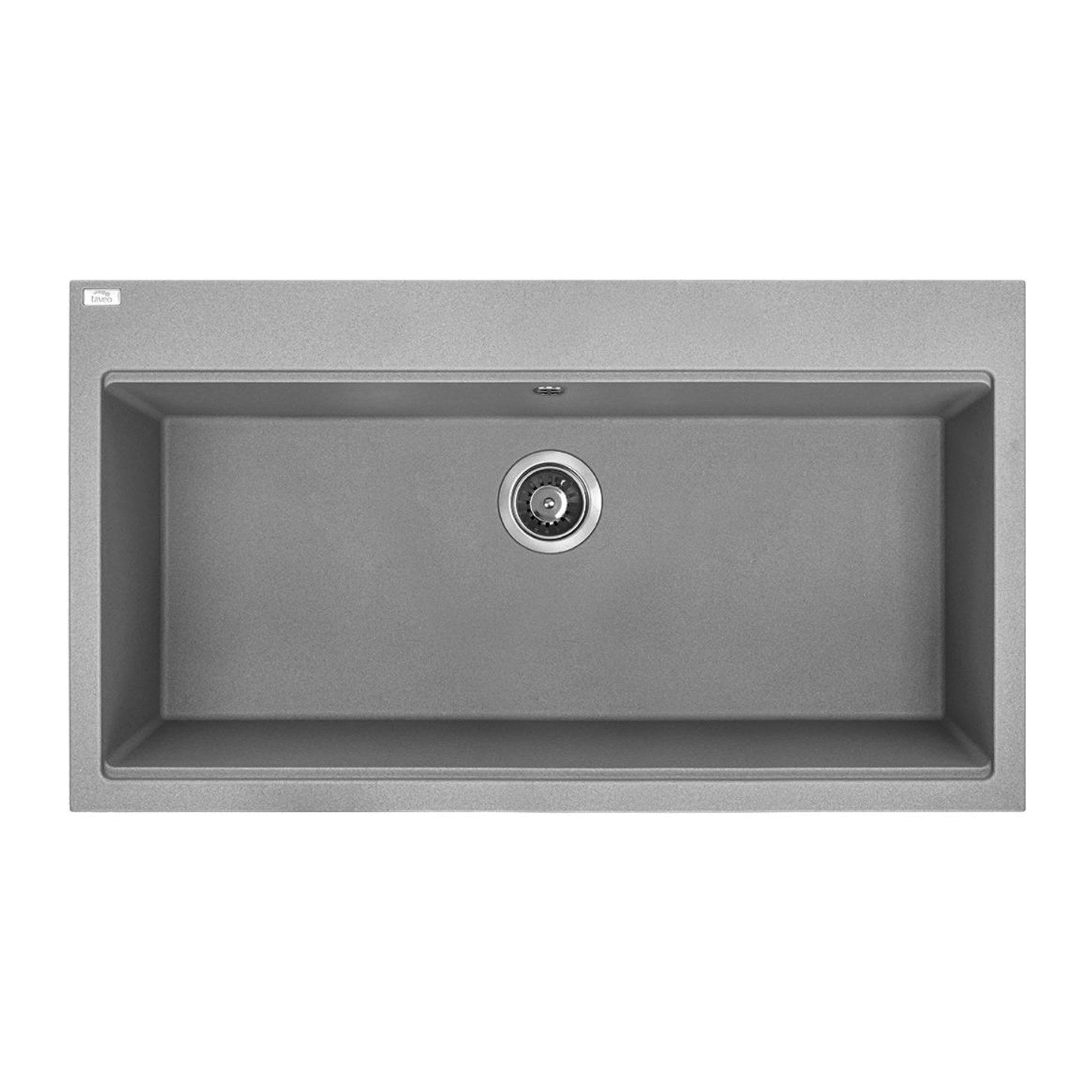 Laveo Tau 900 Granite Composite Kitchen Sink 1 Bowl - Grey