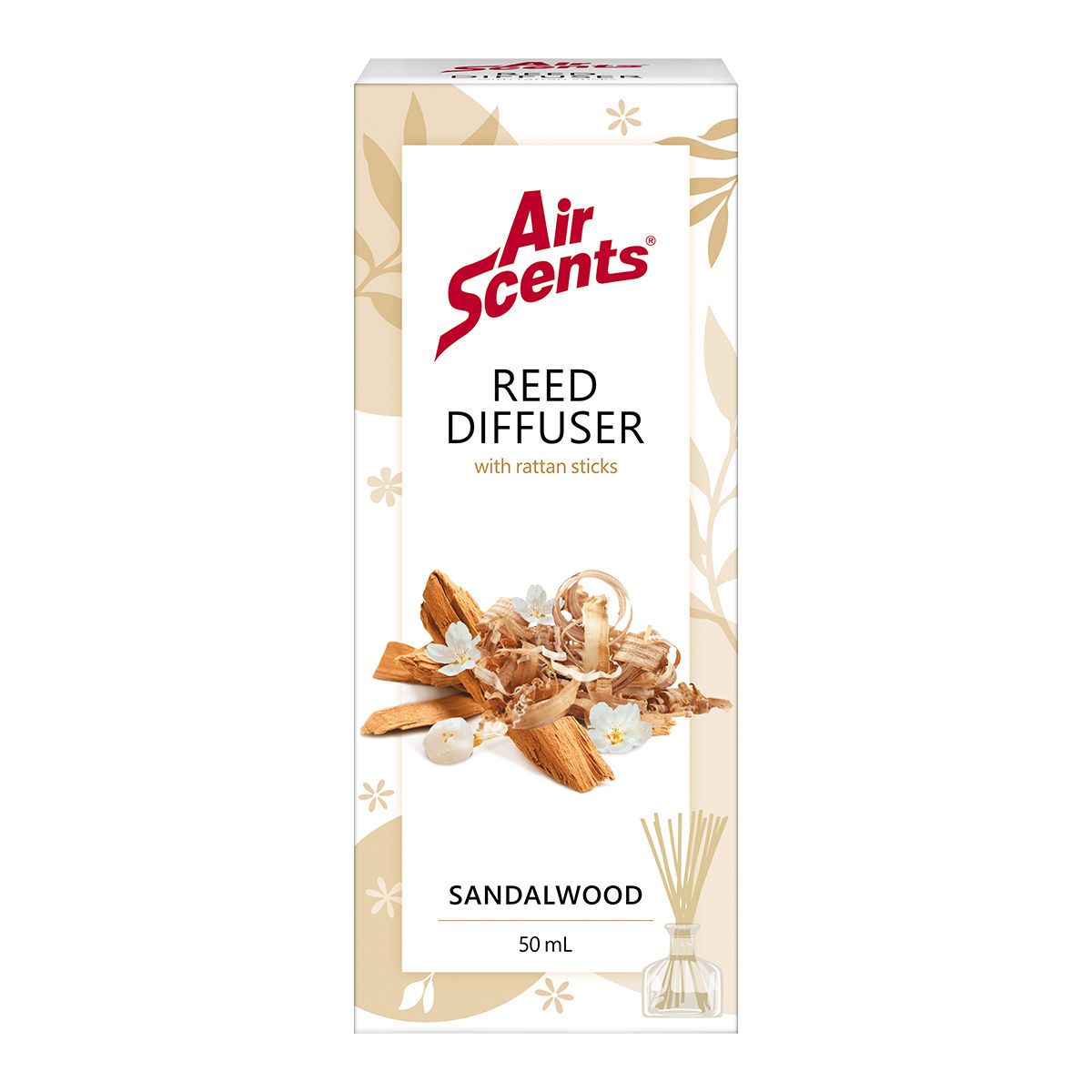Air Scents Reed Diffuser Sandlewood 50Ml - 2 Pack