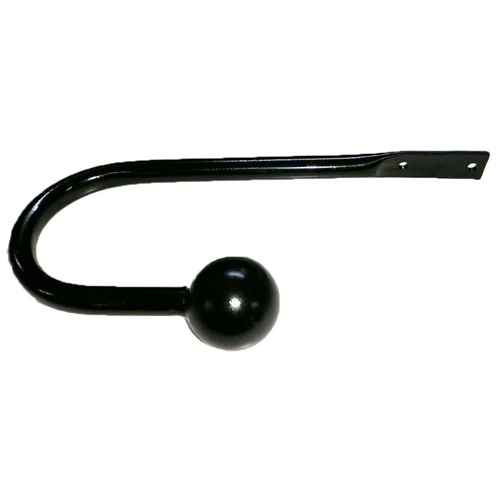 Matoc Designs Metal Curved Tieback arm with Ball -Black -(Pack of 2)