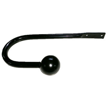 Matoc Designs Metal Curved Tieback arm with Ball -Black -(Pack of 2)
