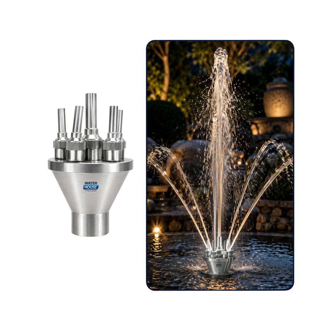 Waterhouse 40mm Stainless Steel Adjustable Multi-Water Jet Fountain Nozzle