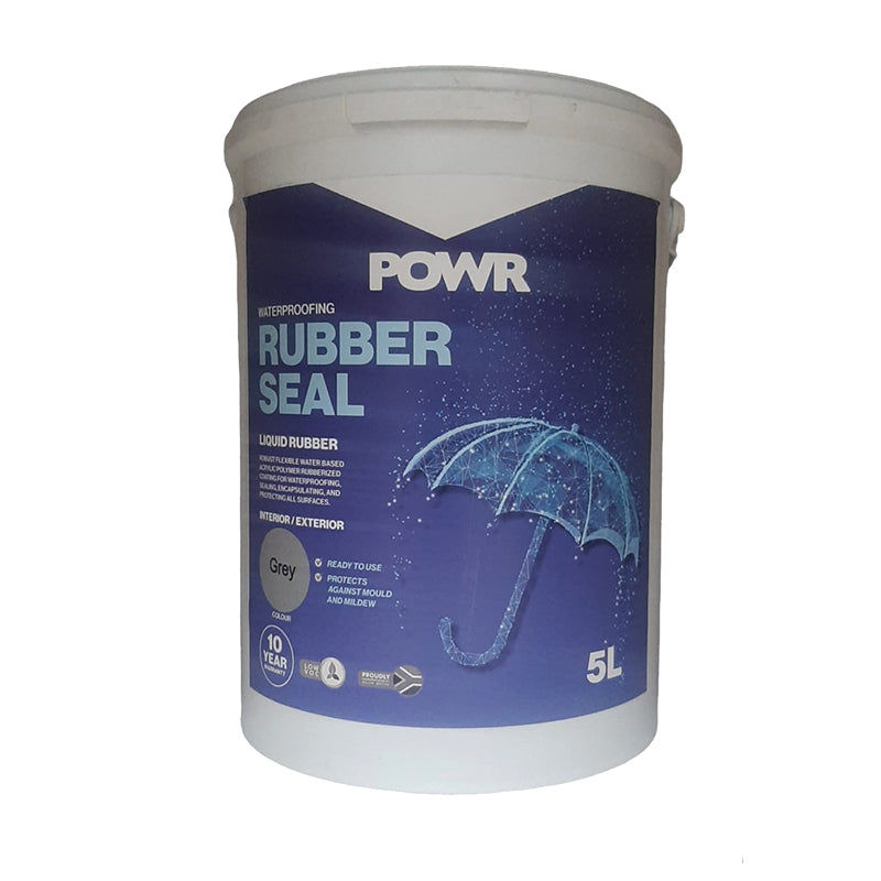 POWR Rubber Seal Waterproof Coating Light Grey 5 Litre