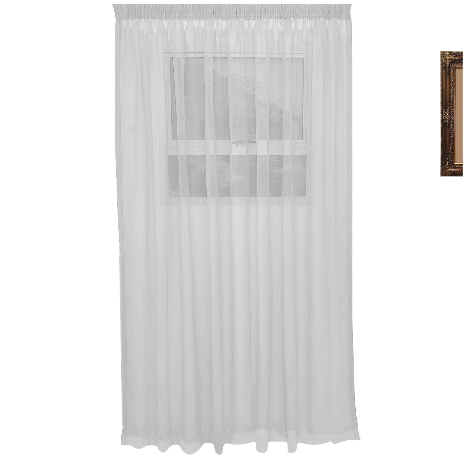 Matoc Designs Curtain - Mystic Voile - White - Taped - 400cm W x 218cm H