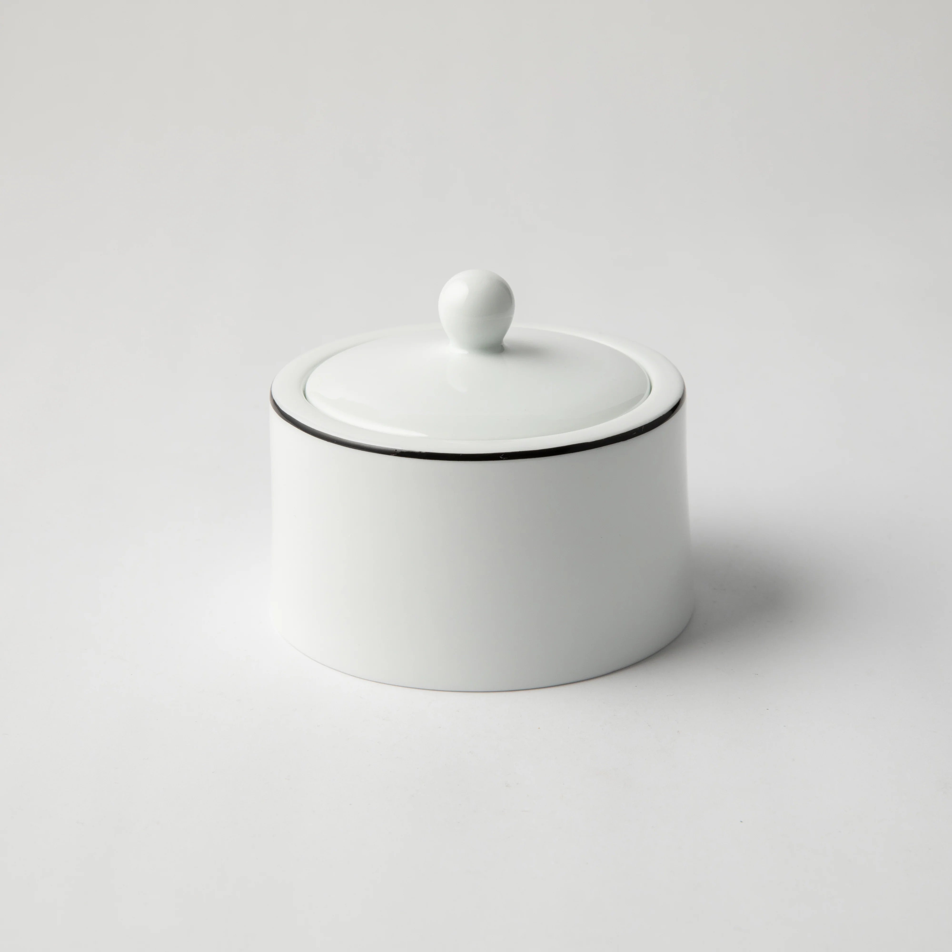 Jenna Clifford - Premium Porcelain Sugar Pot With Black Band