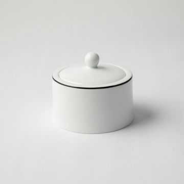 Jenna Clifford - Premium Porcelain Sugar Pot With Black Band
