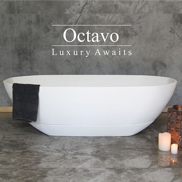 Octavo Arctic (Matt) White Freestanding Bath + Basin Combo