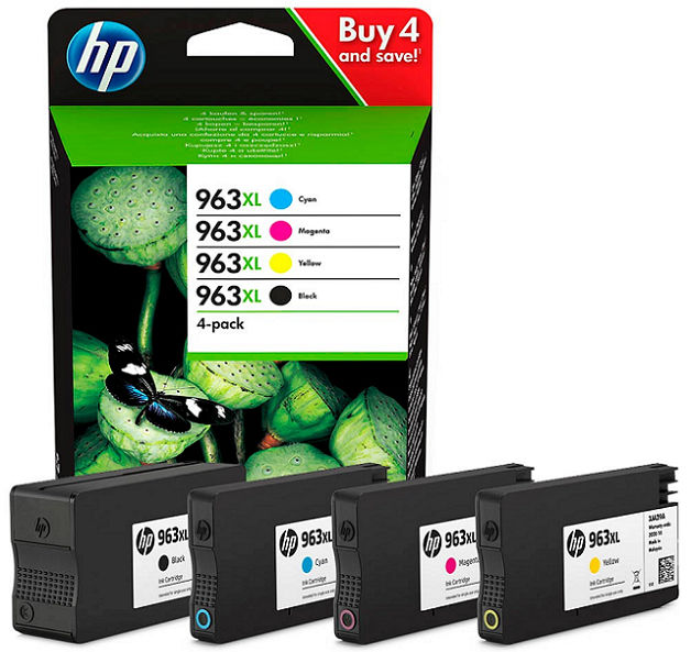 HP 963XL Black Cyan Magenta Yellow Original High Yield Ink Cartridge Multipack - 3YP35AE
