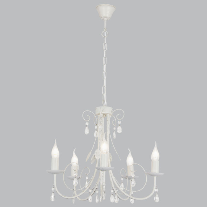 Metal Chandelier with Alabaster Glass